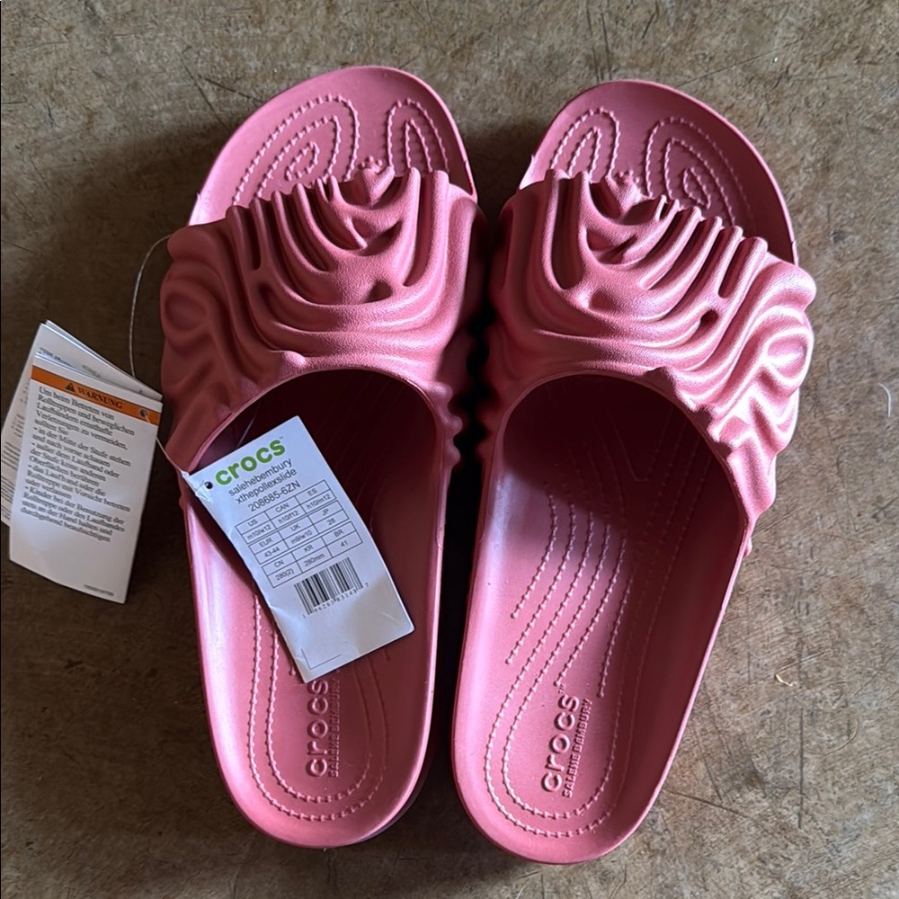 NWT CROCS Salehe Bembury x Pollex Slide 'Guppy' pink size 10 - Picture 6 of 9